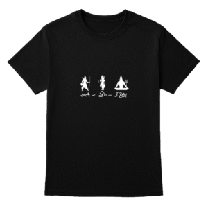 Black Cotton T-Shirt with “Tum Rakshak Kaahu Ko Darna” Hanuman Quote – Unisex, Soft Fabric, Bold Red Print - Image 7